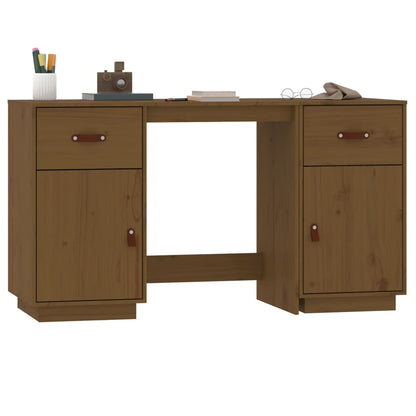 Scrivania con Armadietti ambra 135x50x75cm Legno Massello Pino