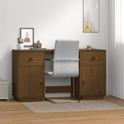 Scrivania con Armadietti ambra 135x50x75cm Legno Massello Pino
