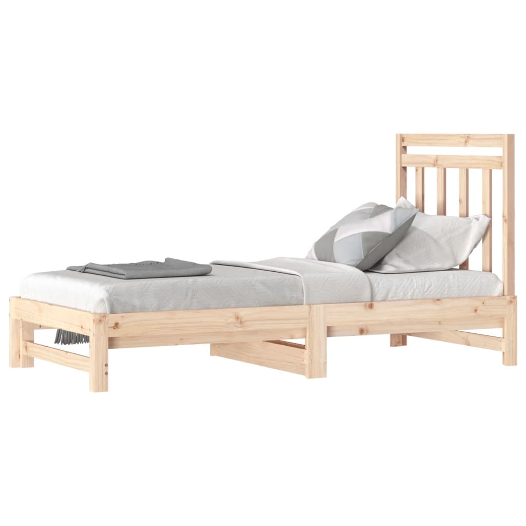 Dormeuse Estraibile 2x(90x190) cm Legno Massello di Pino