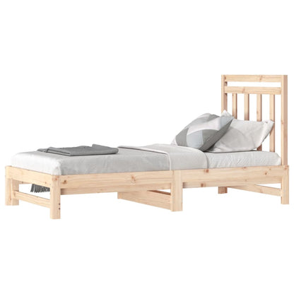 Dormeuse Estraibile 2x(90x190) cm Legno Massello di Pino