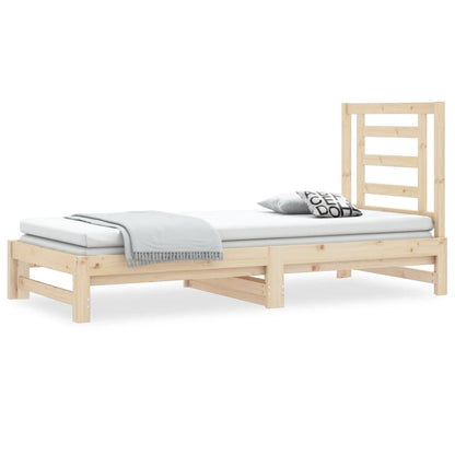 Dormeuse Estraibile 2x(90x200) cm in Legno Massello di Pino
