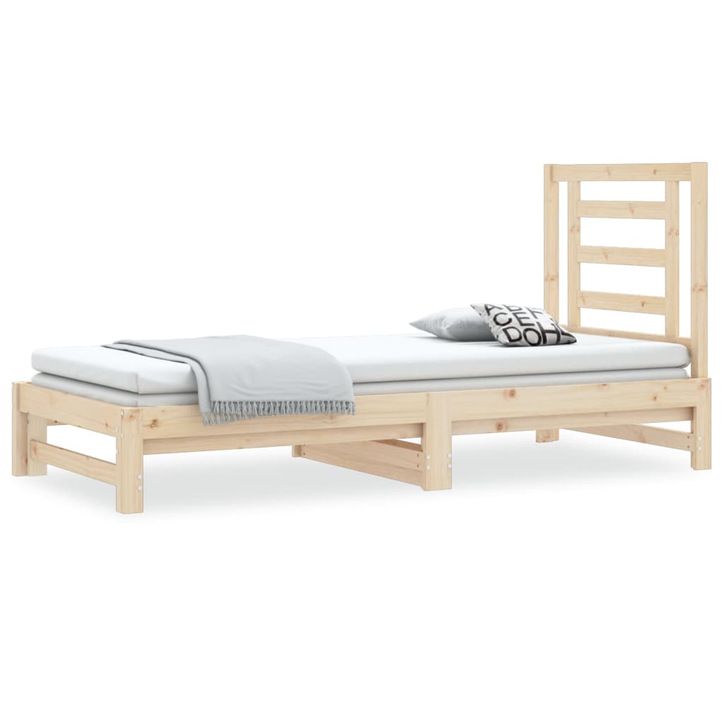 Dormeuse Estraibile 2x(90x190) cm Legno Massello di Pino