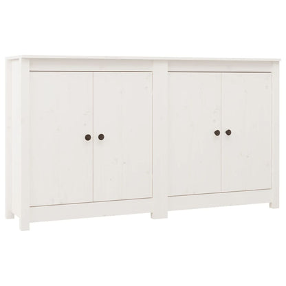 Credenze 2 pz Bianco 70x35x80 cm in Legno Massello di Pino