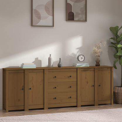 Credenza ambra 230x35x80 cm in Legno Massello di Pino