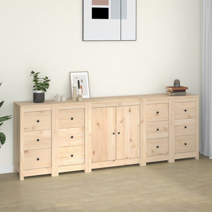 Credenza 230x35x80 cm in Legno Massello di Pino