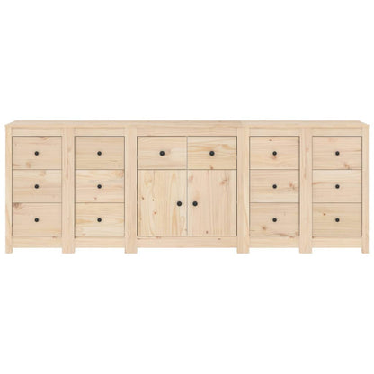 Credenza 230x35x80 cm in Legno Massello di Pino