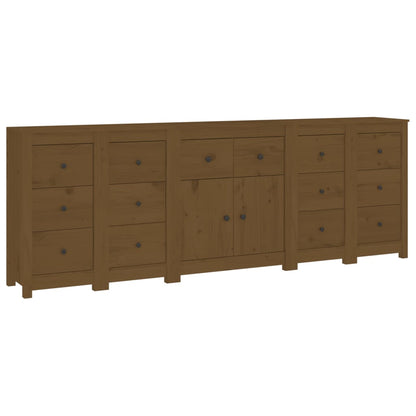Credenza ambra 230x35x80 cm in Legno Massello di Pino
