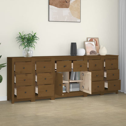 Credenza ambra 230x35x80 cm in Legno Massello di Pino