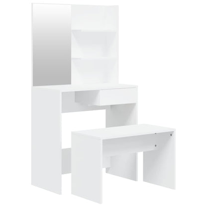 Set Tavolo da Toeletta Bianco 74,5x40x141 cm