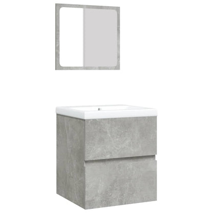 Mobile da Bagno con Lavabo e Specchio Grigio Cemento