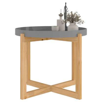 Tavolino Grigio 53x53x43,5cm Legno Multistrato e Massello Pino