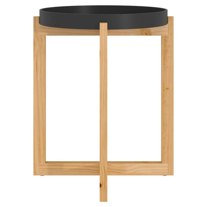 Tavolino Nero 41x41x48,5cm Legno Multistrato e Massello di Pino