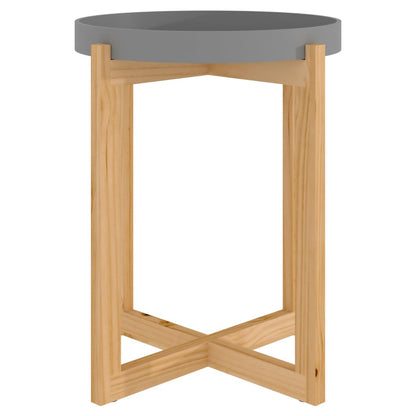 Tavolino Grigio 41x41x48,5cm Legno Multistrato e Massello Pino