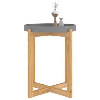 Tavolino Grigio 41x41x48,5cm Legno Multistrato e Massello Pino