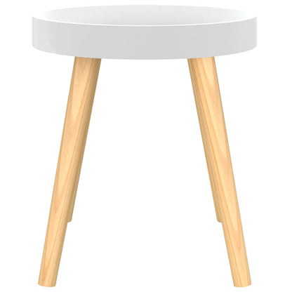 Tavolino Bianco 38x38x40cm Legno Multistrato e Massello di Pino
