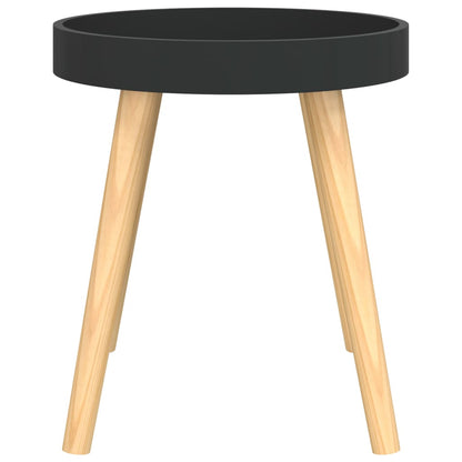 Tavolino Nero 38x38x40 cm Legno Multistrato e Massello di Pino