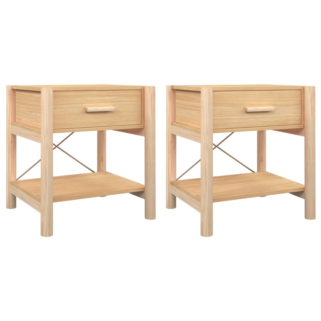 Tavolini da Letto 2pz 42x38x45 cm in Legno Multistrato