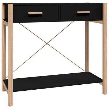 Tavolino Consolle Nero 82x38x75 cm in Legno Multistrato