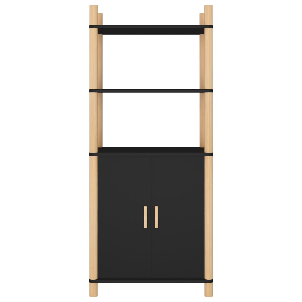 Credenza Nera 60x40x141 cm in Legno Multistrato