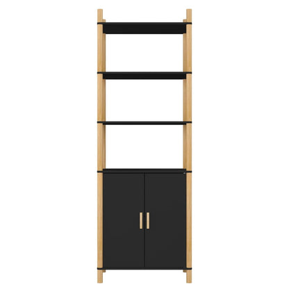 Credenza Nera 60x40x173 cm in Legno Multistrato