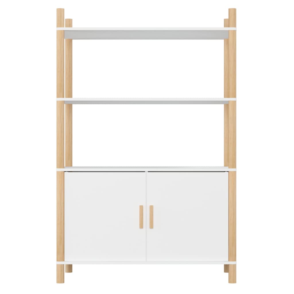 Credenza Bianca 80x40x121 cm in Legno Multistrato