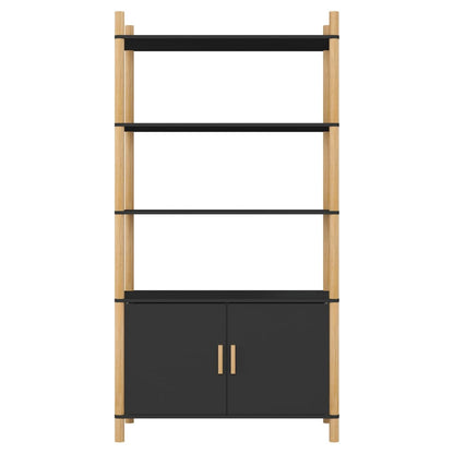Credenza Nera 80x40x153 in Legno Multistrato