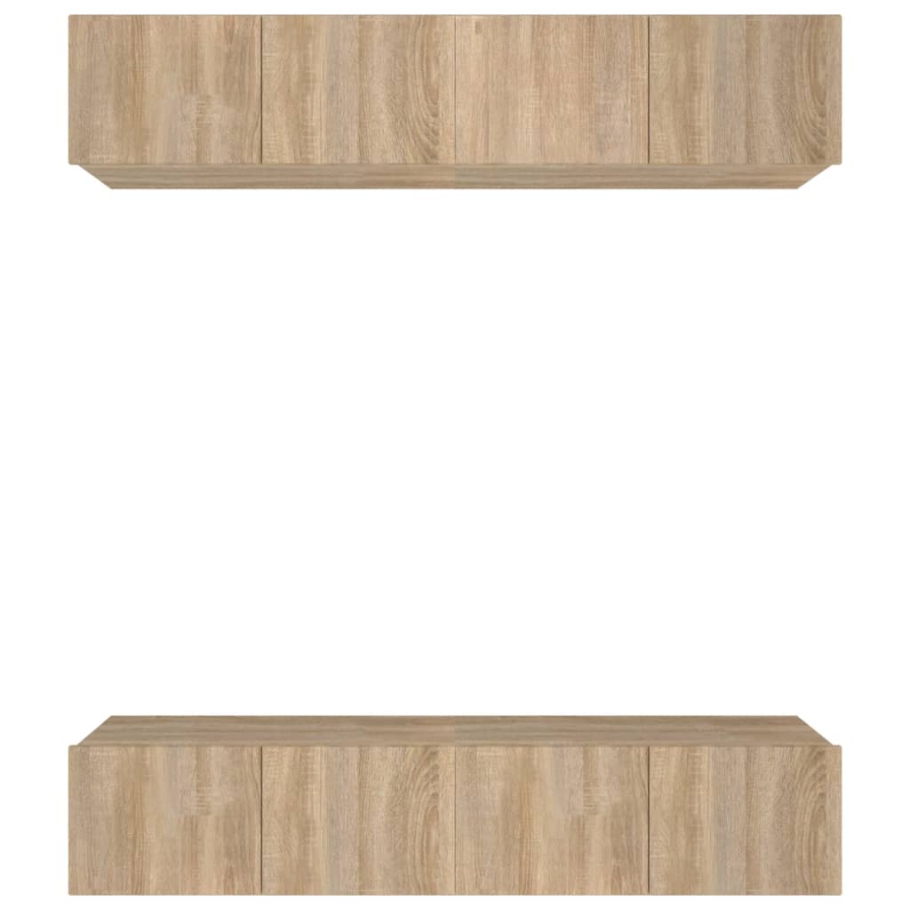 Mobili TV 4 pz Rovere Sonoma 80x30x30 cm in Legno Multistrato