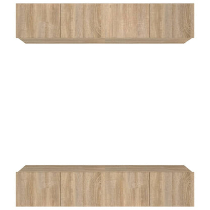 Mobili TV 4 pz Rovere Sonoma 80x30x30 cm in Legno Multistrato