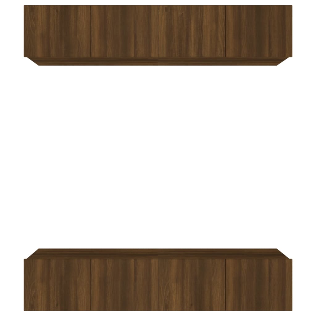 Mobili TV 4 pz Rovere Marrone 80x30x30 cm in Legno Multistrato