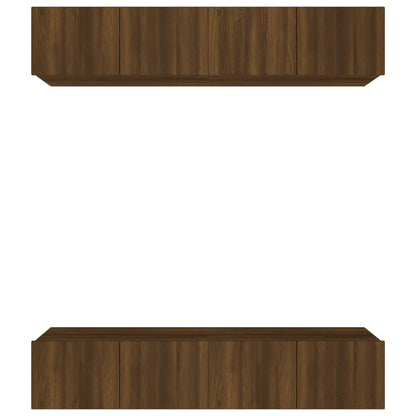 Mobili TV 4 pz Rovere Marrone 80x30x30 cm in Legno Multistrato