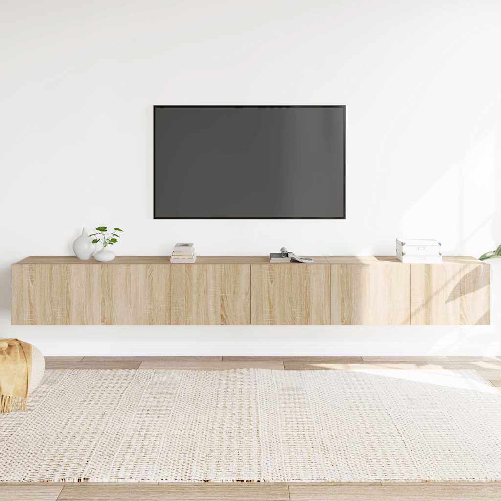 Set di Mobili Porta TV 3 pz Rovere Sonoma in Legno Multistrato