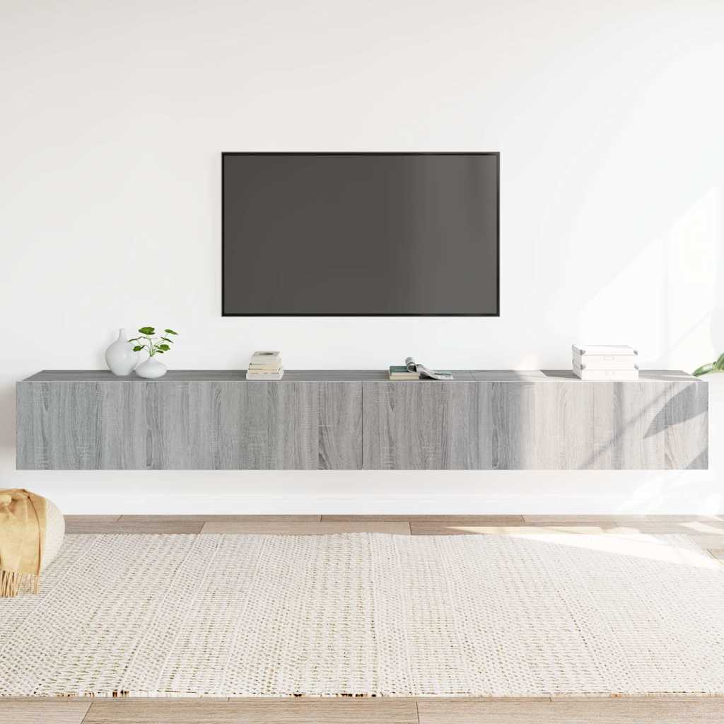 Set Mobili Porta TV 3 pz Grigio Sonoma in Legno Multistrato
