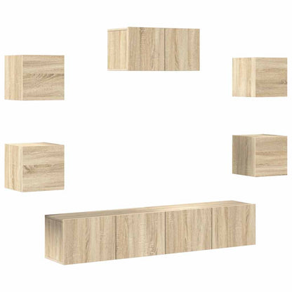 Set di Mobili TV 7 pz Rovere Sonoma in Legno Multistrato
