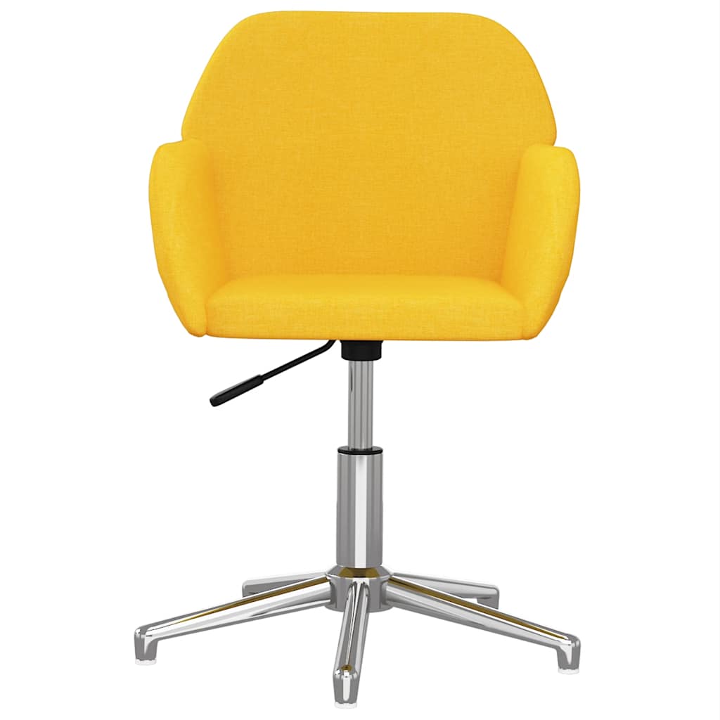 Sedia da Ufficio Girevole Giallo Chiaro in Tessuto