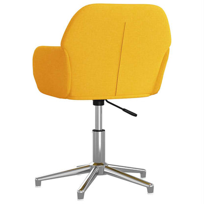 Sedia da Ufficio Girevole Giallo Chiaro in Tessuto