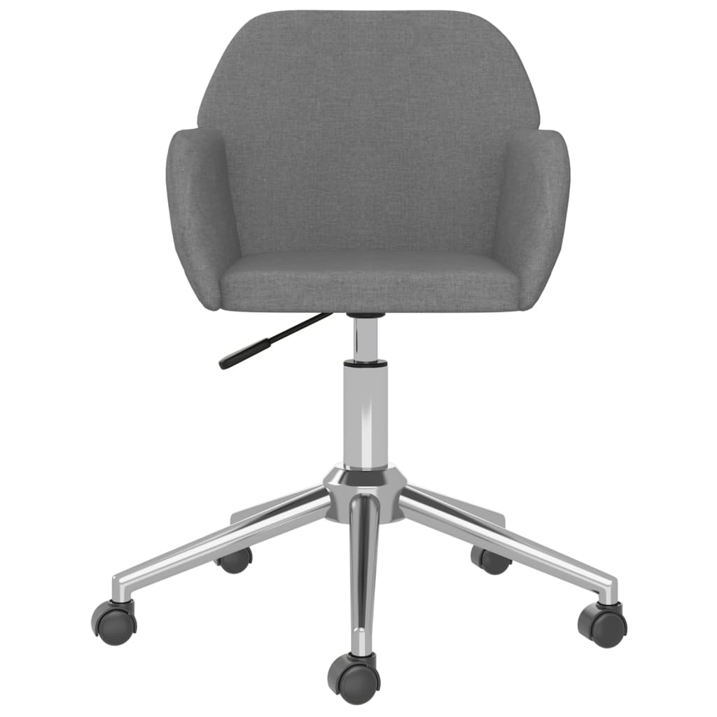 Sedia da Ufficio Girevole Grigio Chiaro in Tessuto