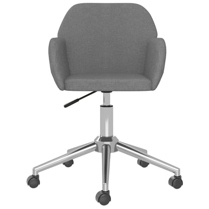 Sedia da Ufficio Girevole Grigio Chiaro in Tessuto