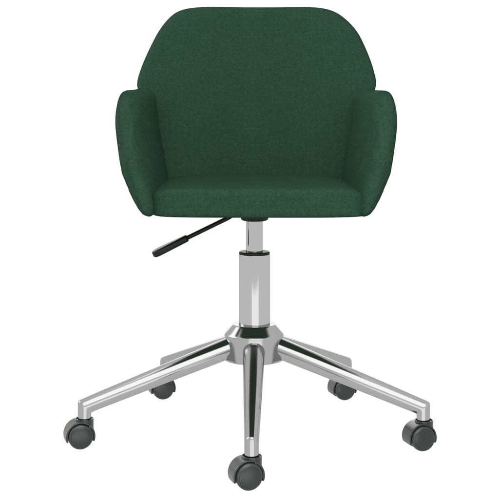 Sedia da Ufficio Girevole Verde Scuro in Tessuto