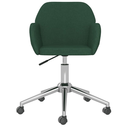 Sedia da Ufficio Girevole Verde Scuro in Tessuto