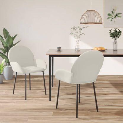 Sedie da Pranzo 2 pz Crema in Velluto