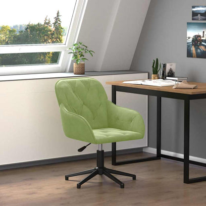 Sedia da Ufficio Girevole Verde Chiaro in Velluto