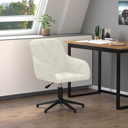 Sedia da Ufficio Girevole Crema in Velluto