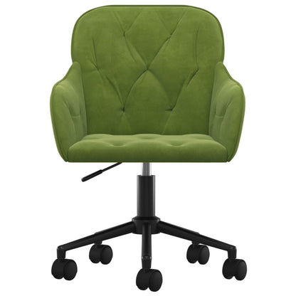 Sedia da Ufficio Girevole Verde Chiaro in Velluto