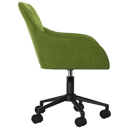 Sedia da Ufficio Girevole Verde Chiaro in Velluto