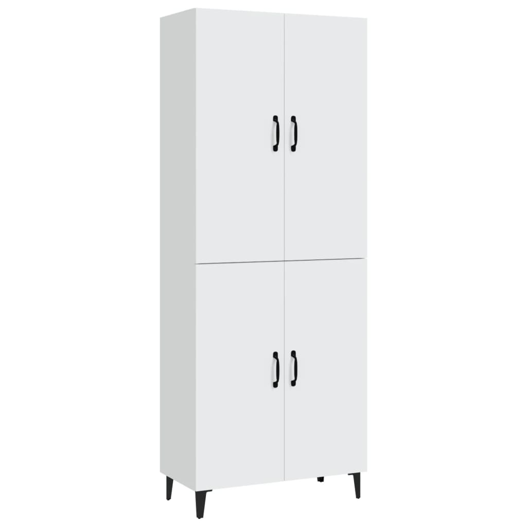 Credenza Bianca 70x34x180 cm in Legno Multistrato