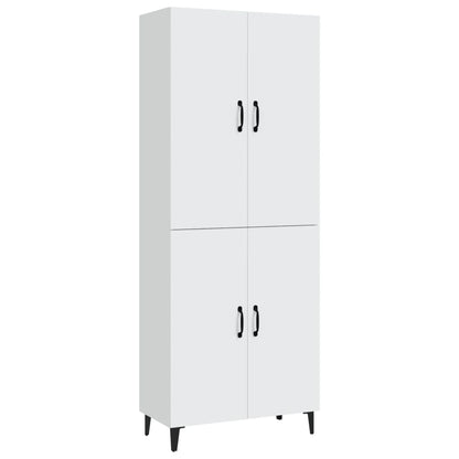 Credenza Bianca 70x34x180 cm in Legno Multistrato