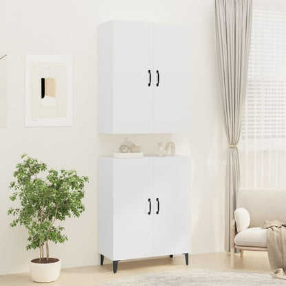 Credenza Bianca 70x34x180 cm in Legno Multistrato