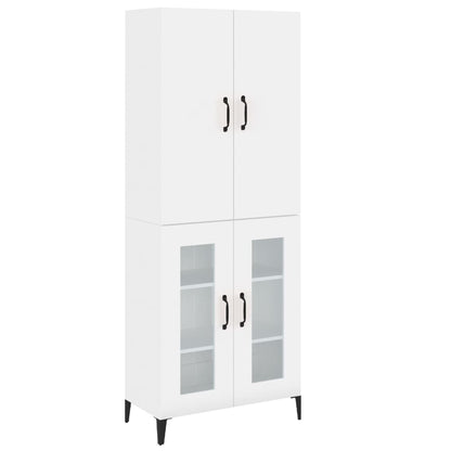 Credenza Bianca 69,5x34x180 cm in Legno Multistrato