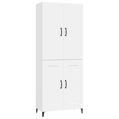 Credenza Bianca 70x34x180 cm in Legno Multistrato