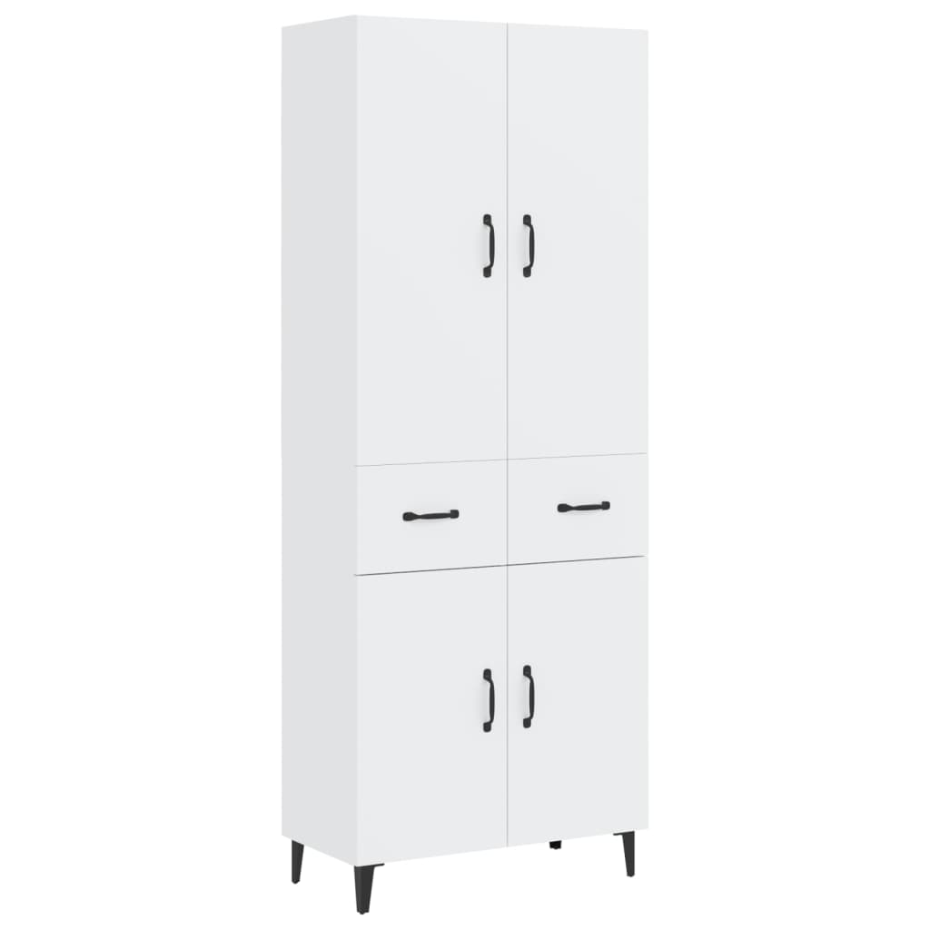Credenza Bianca 69,5x34x180 cm in Legno Multistrato